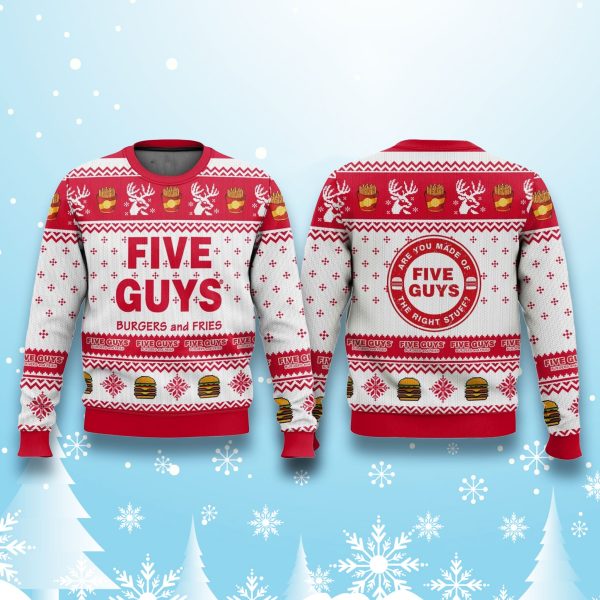 Five Guys Burgers Ugly Christmas Sweater 3