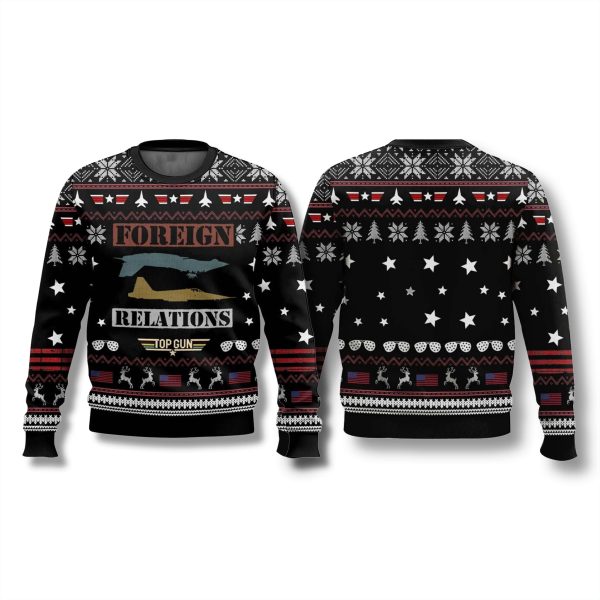 Foreign Relations Top Gun Christmas Ugly Sweater 2