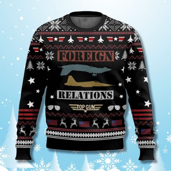 Foreign Relations Top Gun Christmas Ugly Sweater