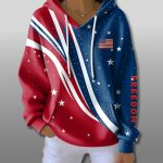 Freedom USA Flag Theme Waffle Hoodie