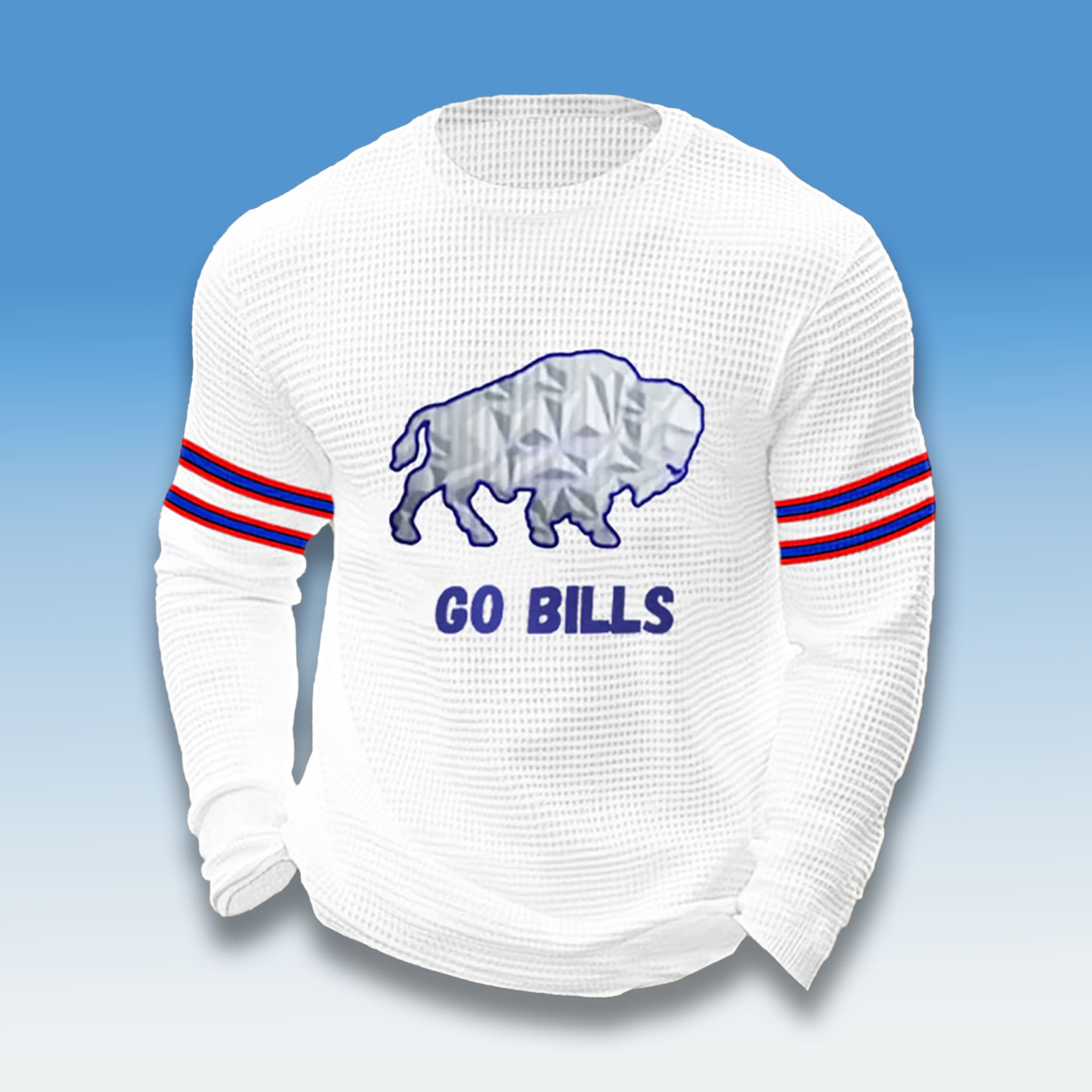 Go Bills Football 2025 Waffle Sweater Go Bills Football 2025 Waffle Sweater