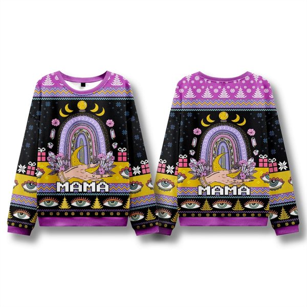 Gothic Mama Rainbow Ugly Christmas Sweater 2