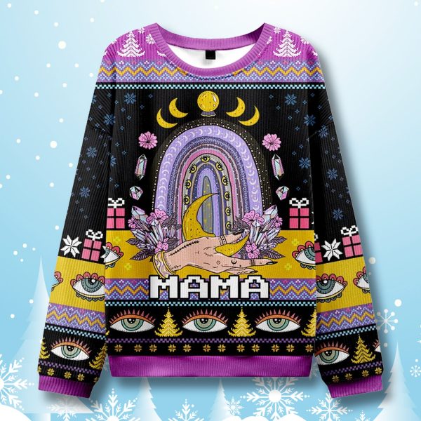 Gothic Mama Rainbow Ugly Christmas Sweater