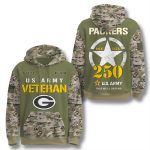 Green Bay Packers x US Army 250th Anniversary Camo Hoodie