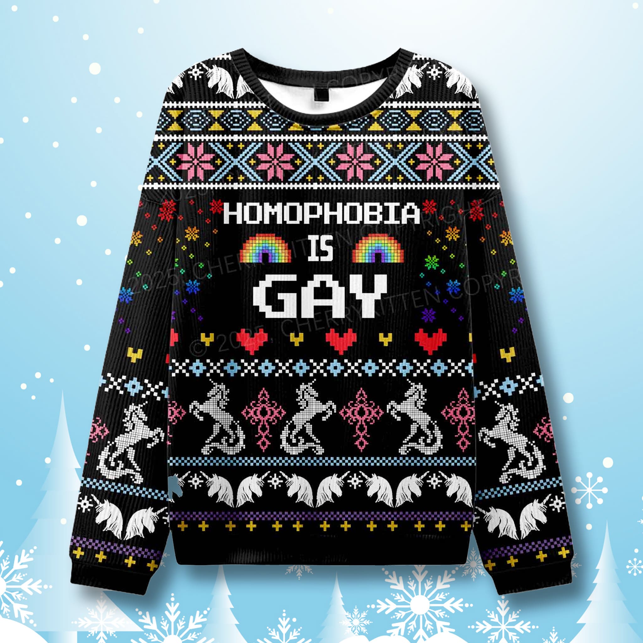 Homophobia Is Gay LGBTQ Ugly Christmas Sweater 1 Homophobia Is Gay LGBTQ Ugly Christmas Sweater 1