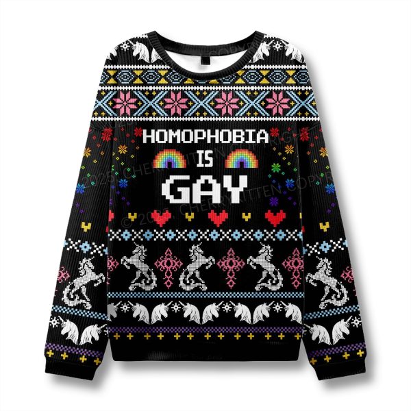 Homophobia Is Gay LGBTQ Ugly Christmas Sweater