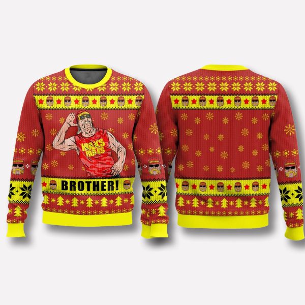 Hulk Hogan Brother Hulkamania Ugly Christmas Sweater 1