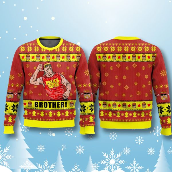 Hulk Hogan Brother Hulkamania Ugly Christmas Sweater 2
