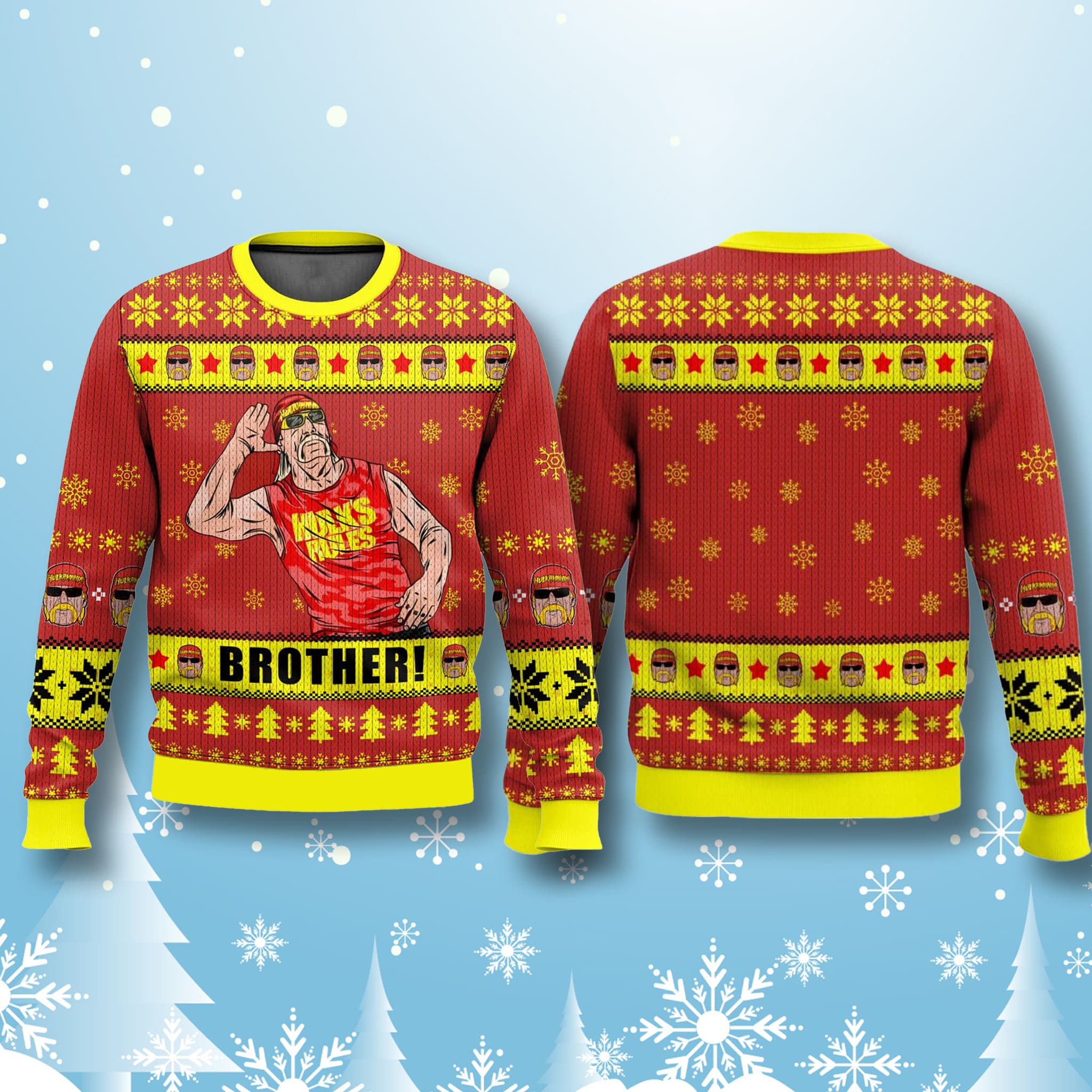 Hulk Hogan Brother Hulkamania Ugly Christmas Sweater 2 Hulk Hogan Brother Hulkamania Ugly Christmas Sweater 2