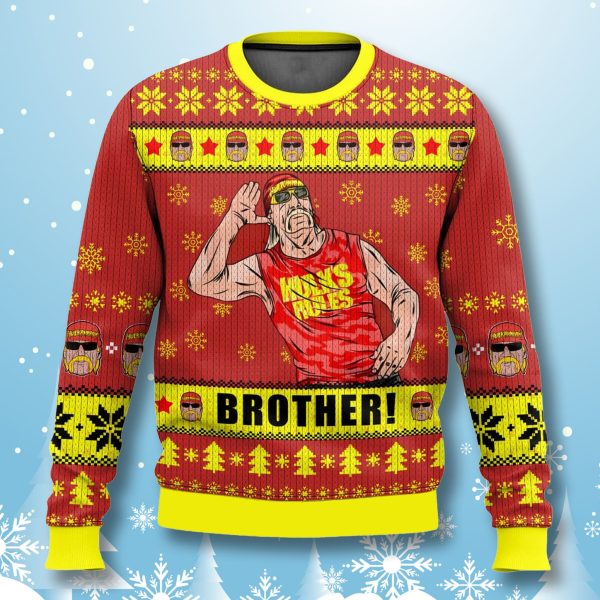 Hulk Hogan Brother Hulkamania Ugly Christmas Sweater