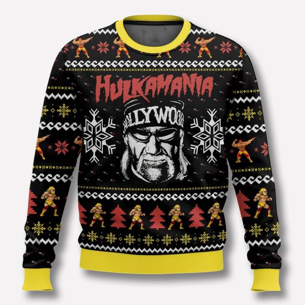 Hulkamania Hulk Hogan Hollywood Christmas Ugly Sweater 2