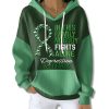 In This Family No One Fights Alone Depression Awareness Waffle Hoodie
