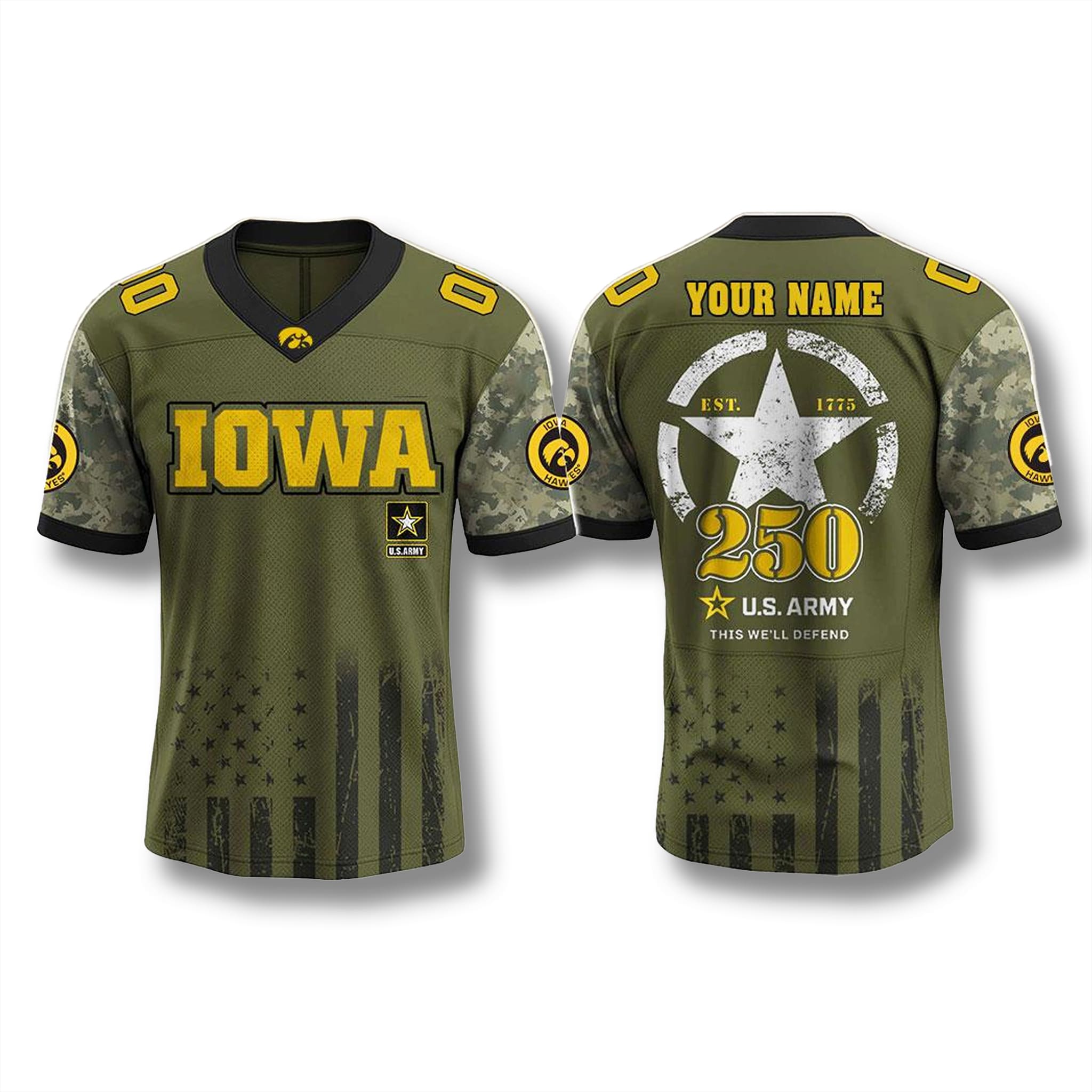 Iowa Hawkeyes x 250 US Army Birthday Jersey Iowa Hawkeyes x 250 US Army Birthday Jersey