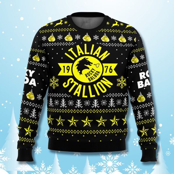 Italian Stallion Balboa Rocky Christmas Ugly Sweater