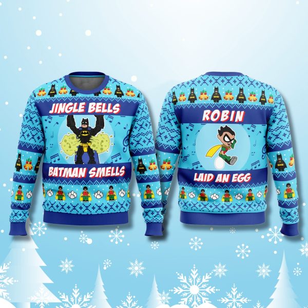 Jingle Bells Batman Smells Ugly Christmas Sweater 1