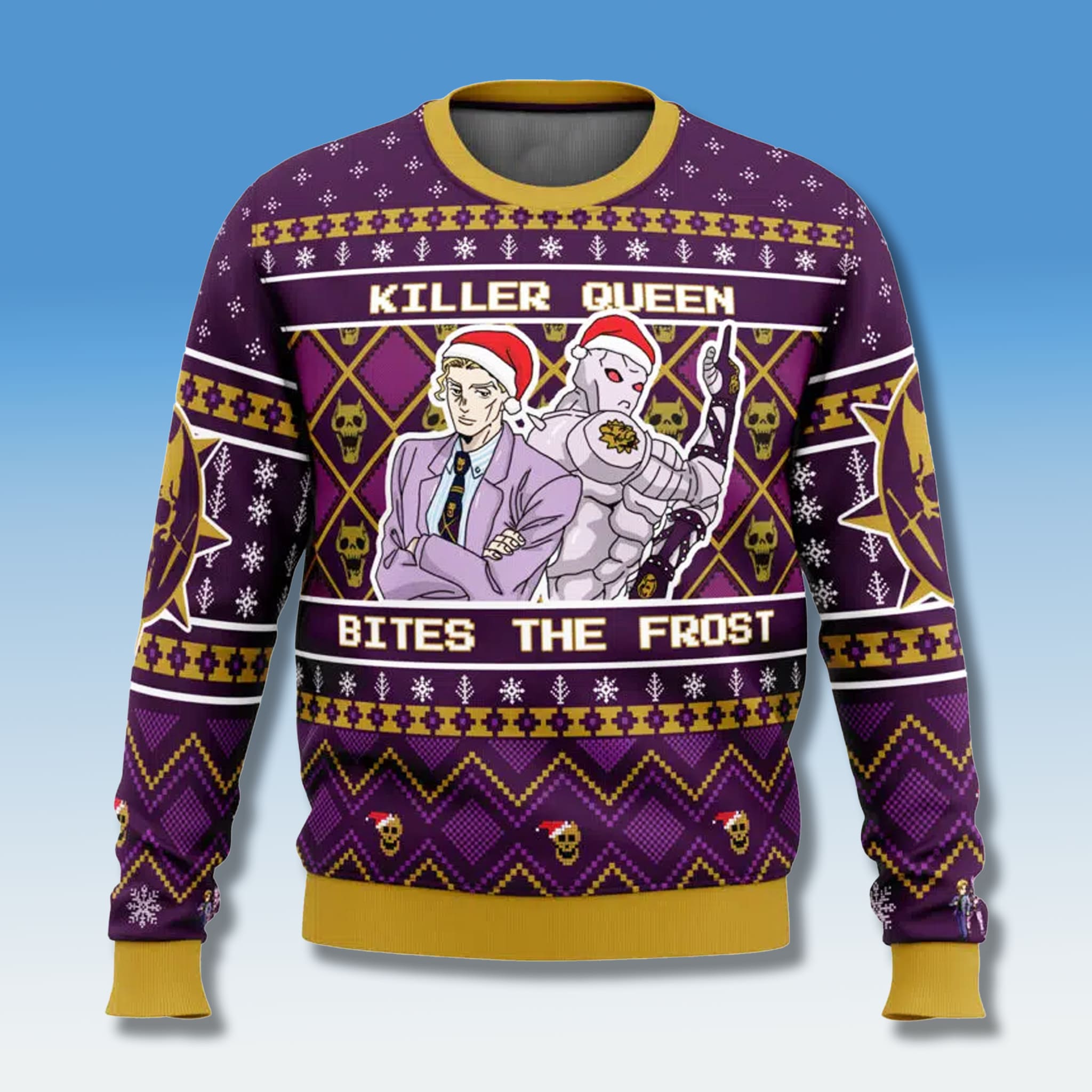 Jojos Bizarre Adventure Killer Queen Bites The Frost Ugly Sweater Jojos Bizarre Adventure Killer Queen Bites The Frost Ugly Sweater