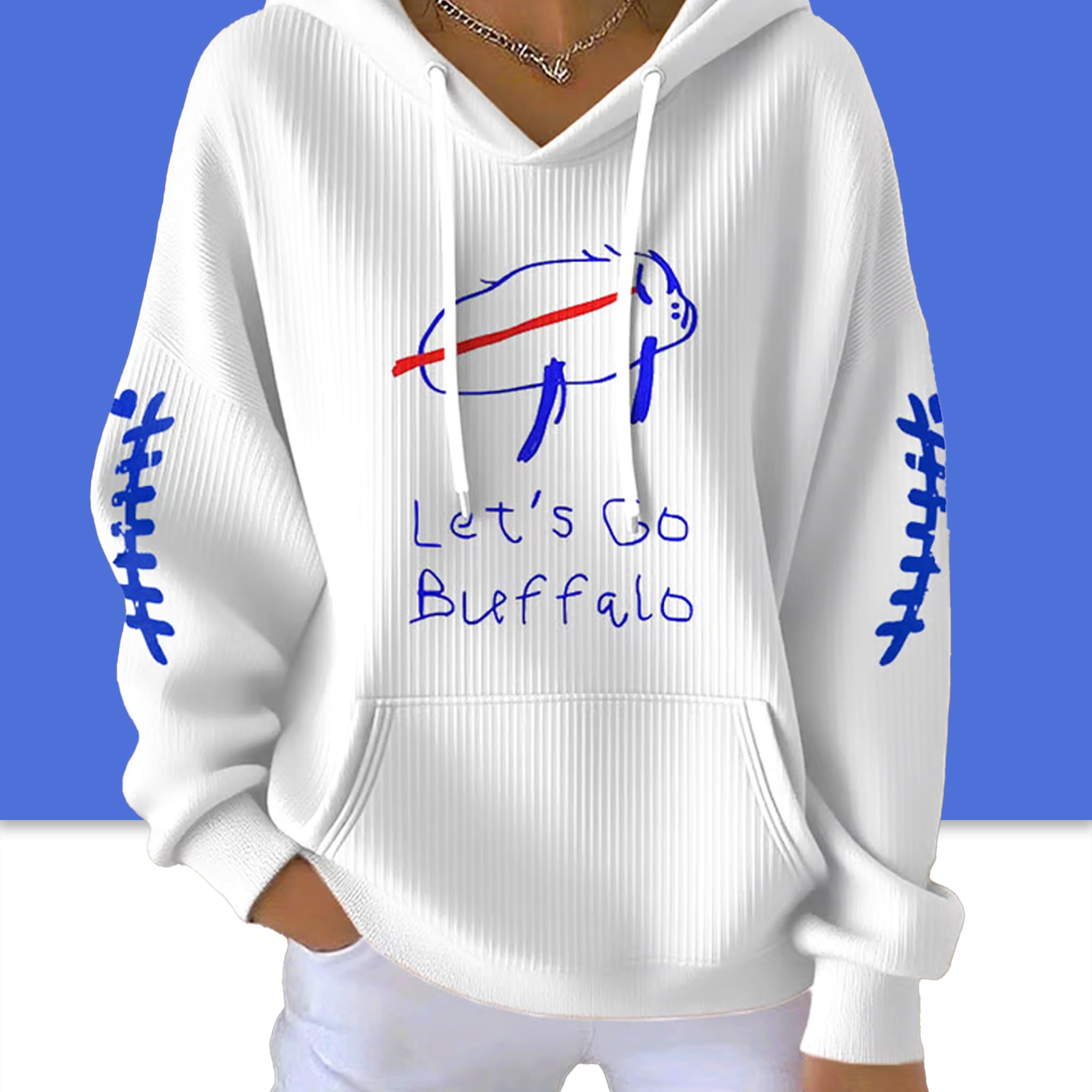 Josh Allen Billustration Lets Go Buffalo Waffle Hoodie Josh Allen Billustration Lets Go Buffalo Waffle Hoodie