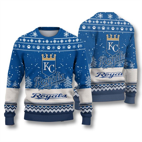 KC Royals Vintage Logo Ugly Christmas Sweater 1