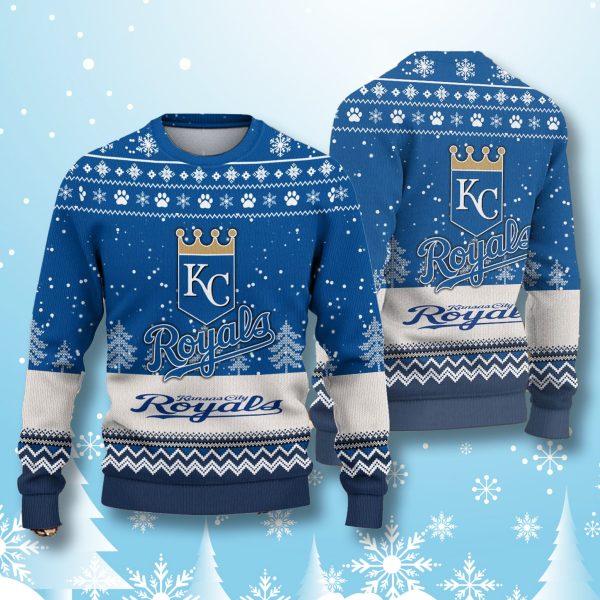 KC Royals Vintage Logo Ugly Christmas Sweater