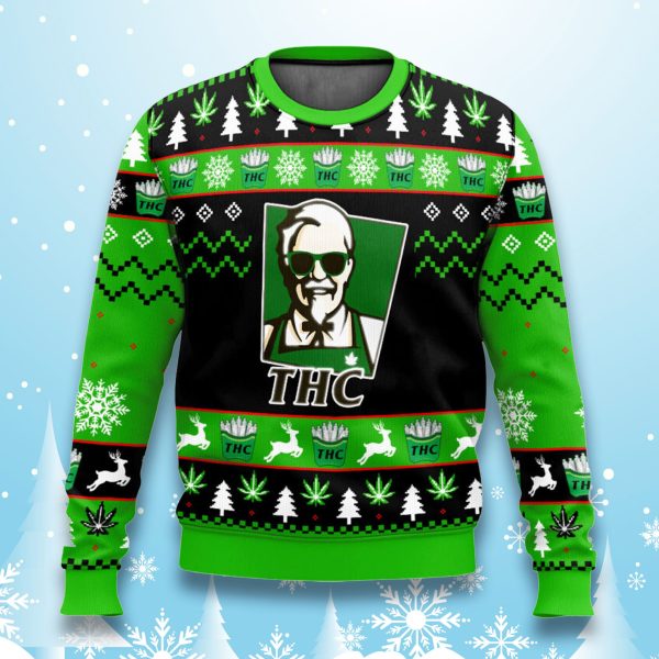 KFC THC Funny Ugly Christmas Sweater