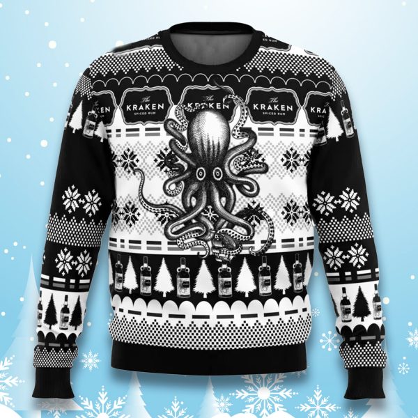 Kraken Black Spiced Rum Christmas Ugly Sweater