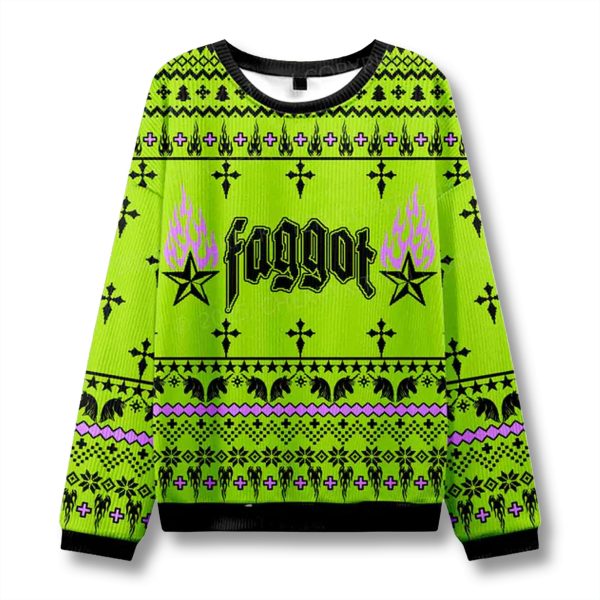 LGBTQ Faggot Pride Vintage Ugly Christmas Sweater 1