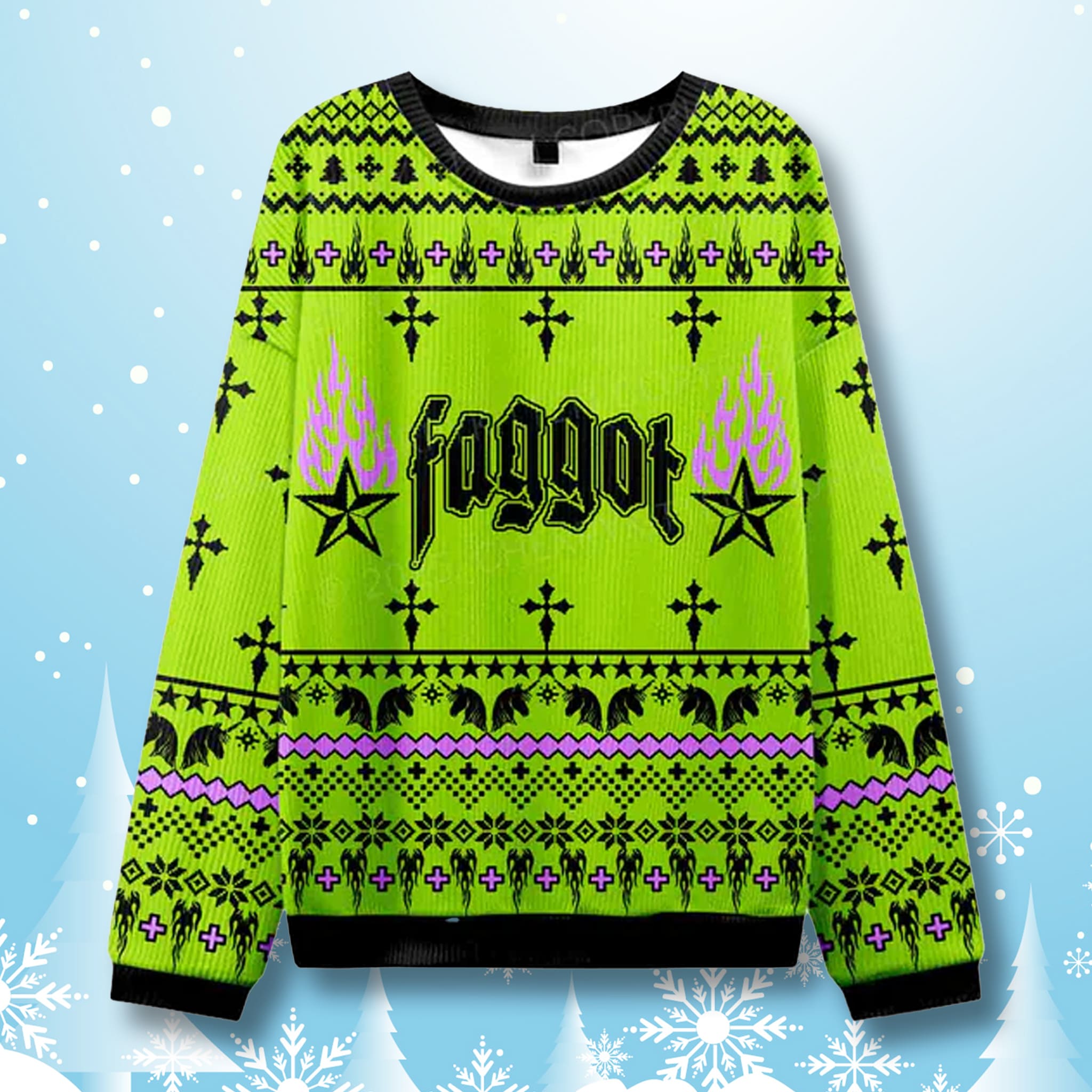 LGBTQ Faggot Pride Vintage Ugly Christmas Sweater LGBTQ Faggot Pride Vintage Ugly Christmas Sweater