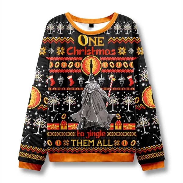 LOTR Gandalf One Christmas To Jingle Them All Ugly Sweater 2