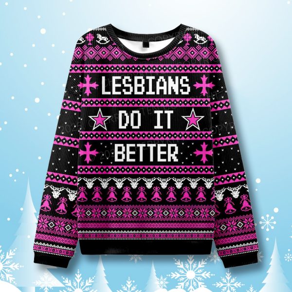 Lesbians Do It Better LGBTQ Ugly Christmas Sweater 1