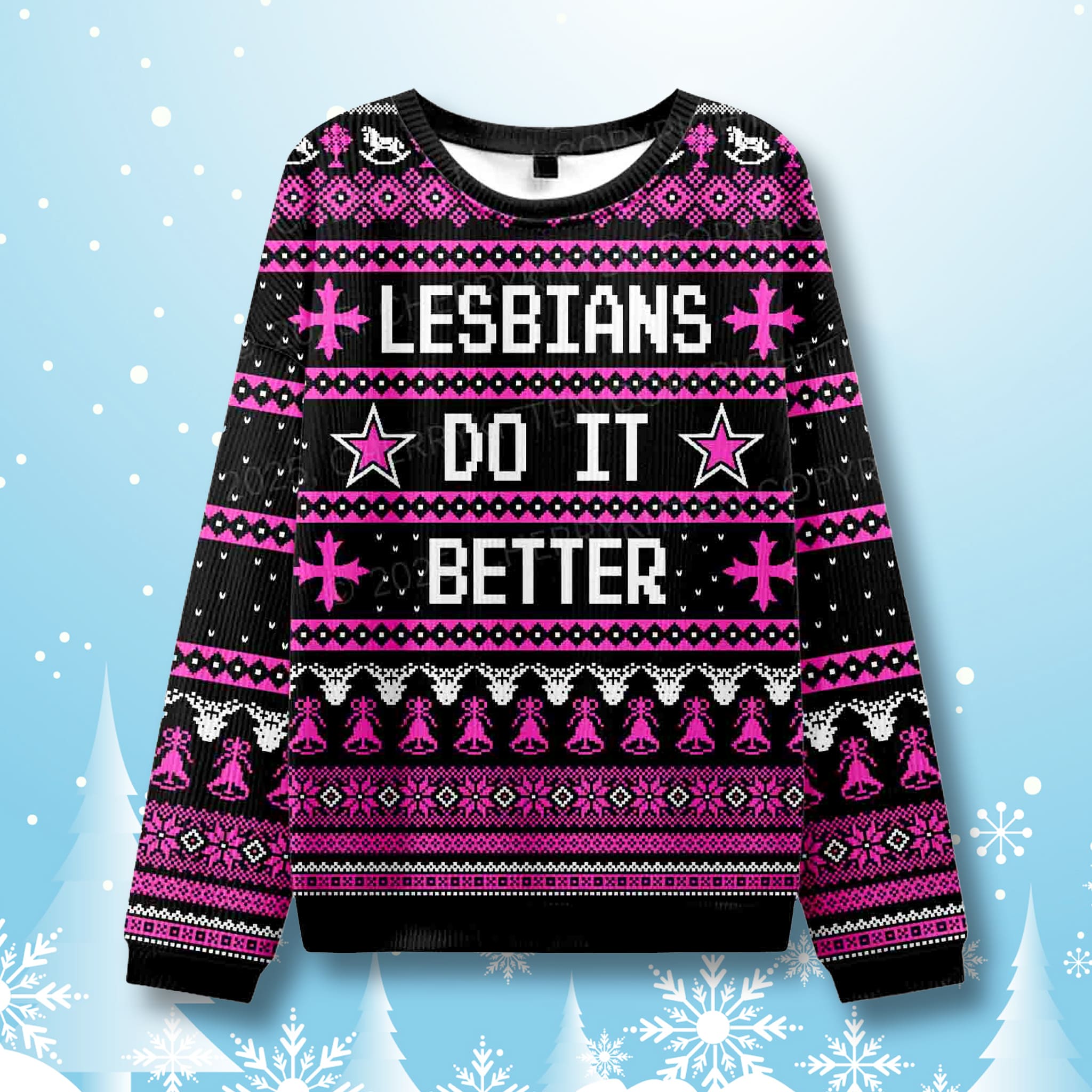 Lesbians Do It Better LGBTQ Ugly Christmas Sweater 1 Lesbians Do It Better LGBTQ Ugly Christmas Sweater 1