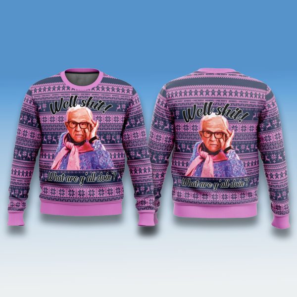 Leslie Jordan Well Shit Christmas Ugly Sweater 1