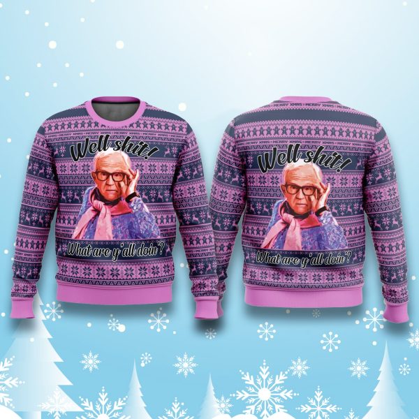 Leslie Jordan Well Shit Christmas Ugly Sweater 2