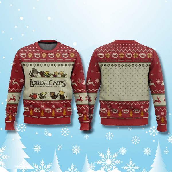 Lord Of The Cats The Fellowship Of The Ring Ugly Christmas Sweater 2