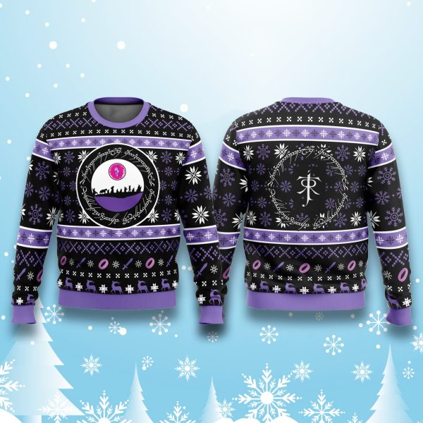 Lord of the Ring Ring Language Christmas Ugly Sweater 2