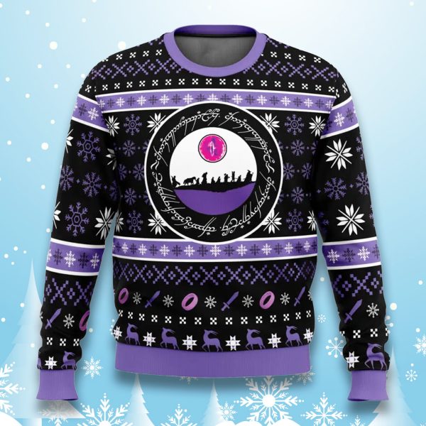 Lord of the Ring Ring Language Christmas Ugly Sweater