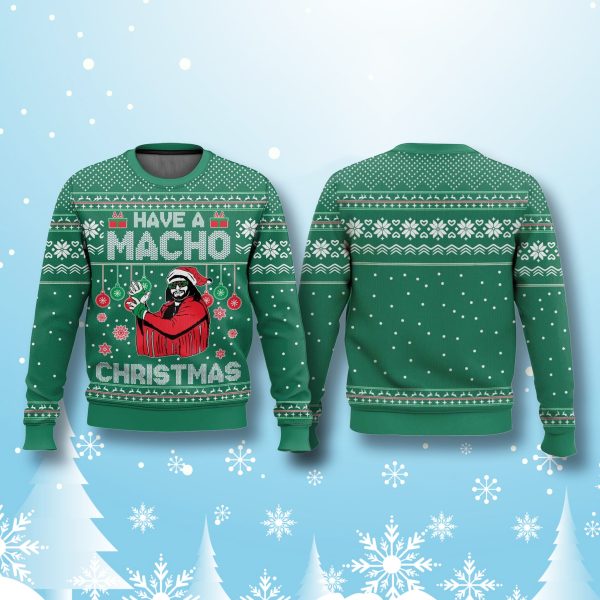 Macho Man Have A Macho Christmas Ugly Sweater 2