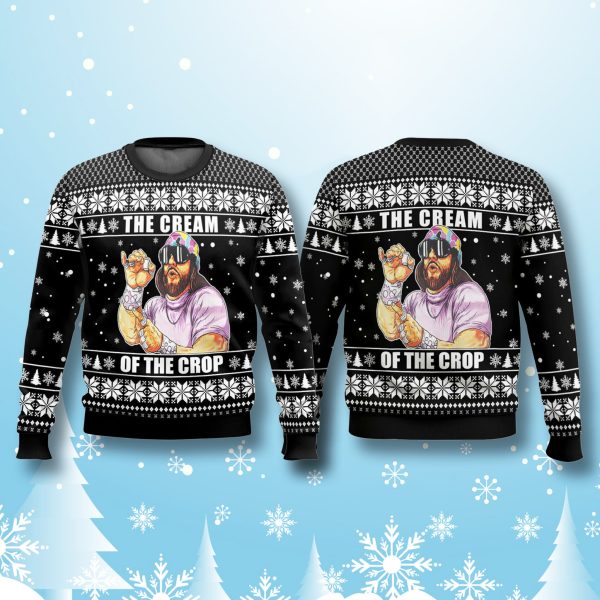Macho Man The Cream Of The Crop Ugly Christmas Sweater 1