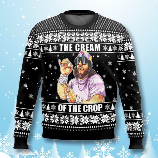 Macho Man The Cream Of The Crop Ugly Christmas Sweater