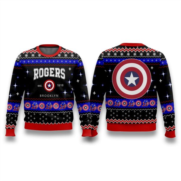 Marvel Captain America Steve Rogers Ugly Christmas Sweater 1