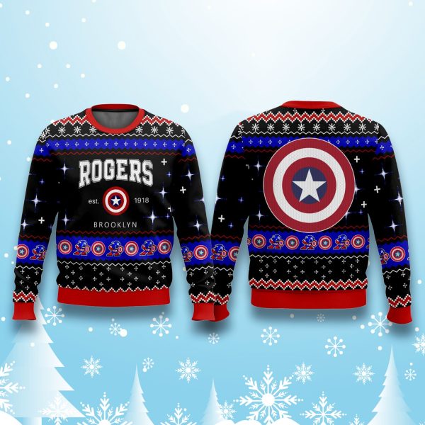 Marvel Captain America Steve Rogers Ugly Christmas Sweater 2
