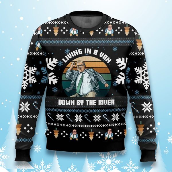 Matt Foley Living In A Van Down By The River Christmas Ugly Sweater