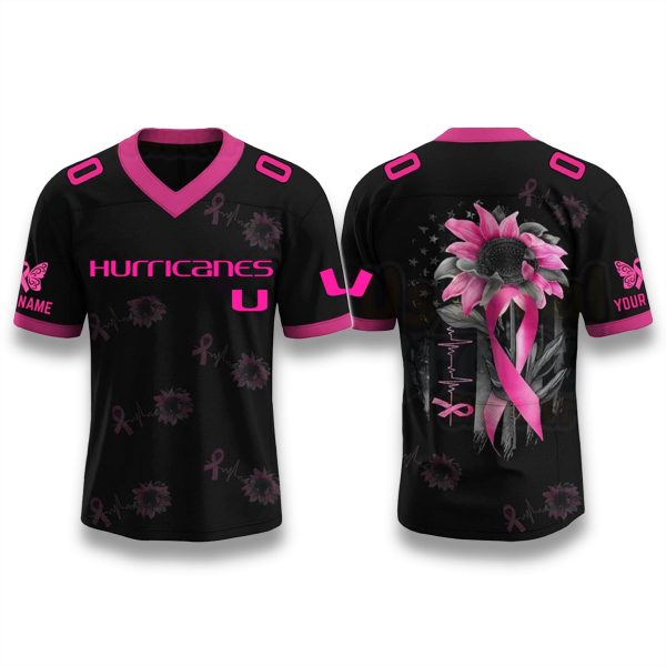 Miami Hurricanes Breast Cancer Awareness Month Jersey 2025 1