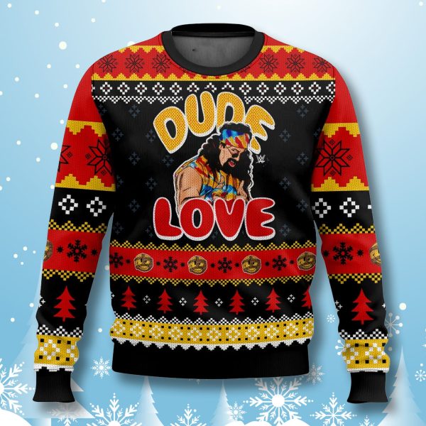 Mick Foley Dude Love Have A Nice Day Ugly Christmas Sweater 1