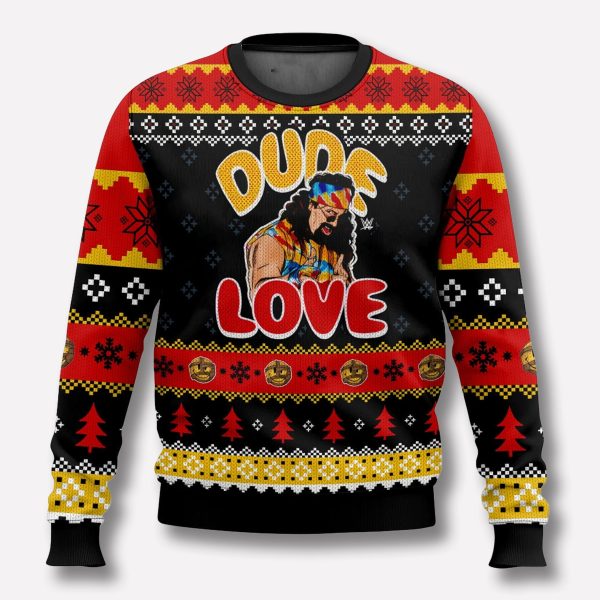 Mick Foley Dude Love Have A Nice Day Ugly Christmas Sweater