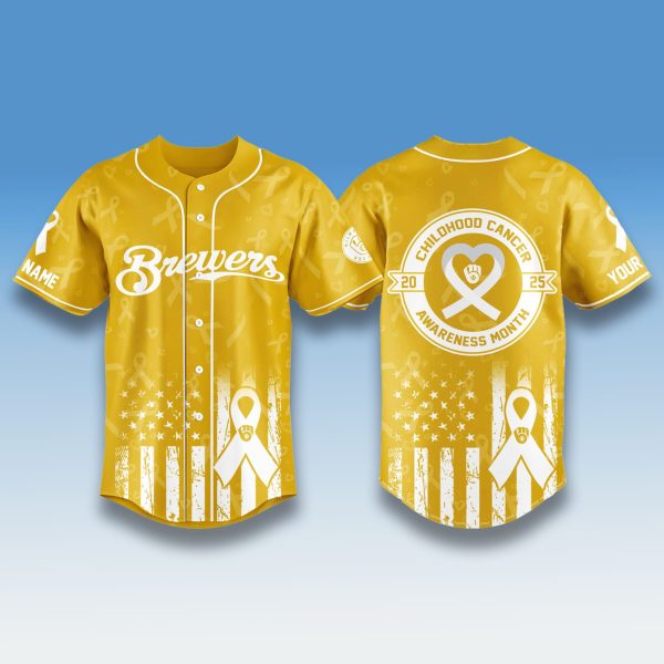 Milwaukee Brewers Childhood Cancer Awareness 2025 Jersey 2