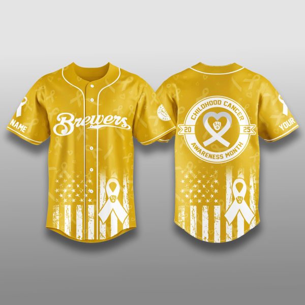 Milwaukee Brewers Childhood Cancer Awareness 2025 Jersey
