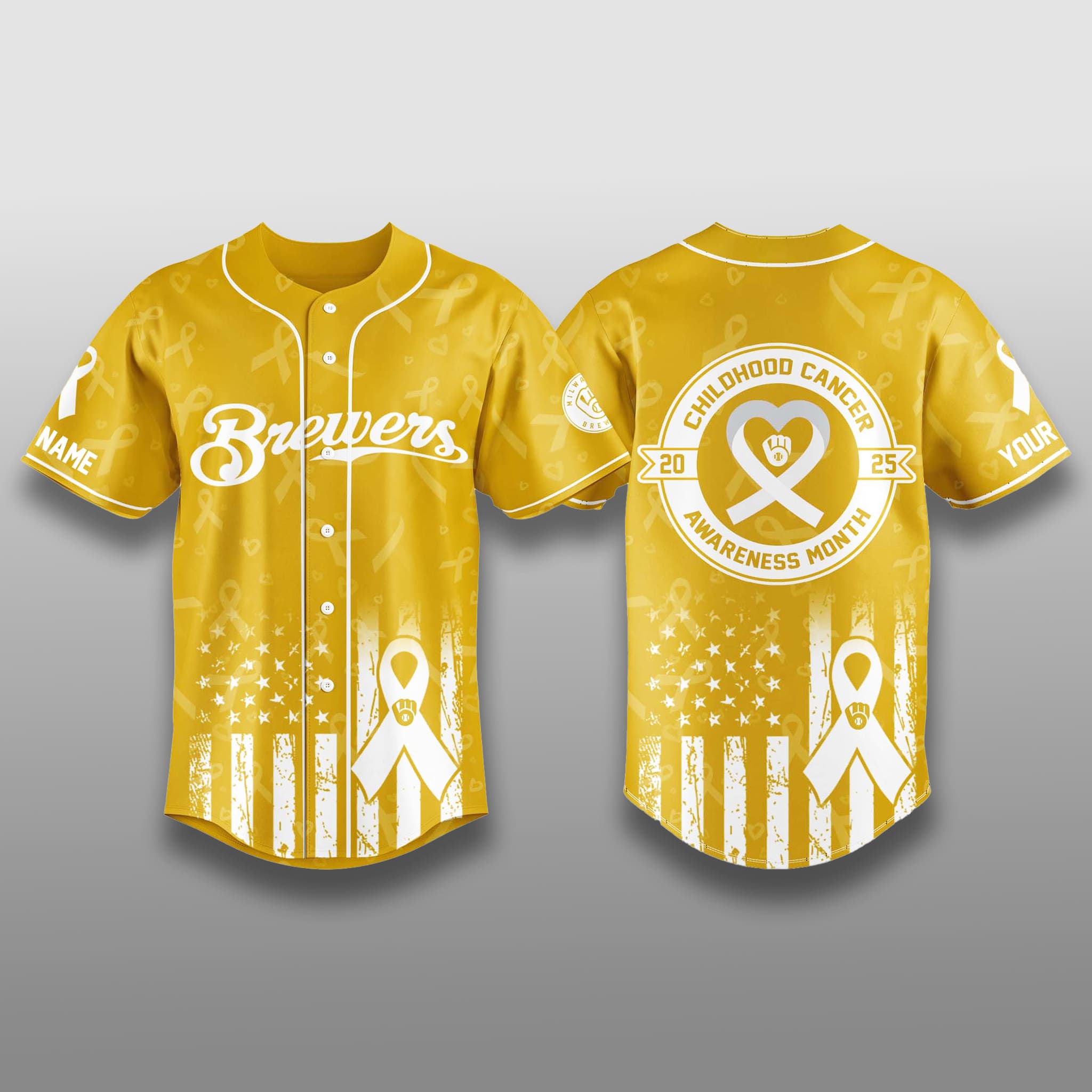 Milwaukee Brewers Childhood Cancer Awareness 2025 Jersey Milwaukee Brewers Childhood Cancer Awareness 2025 Jersey