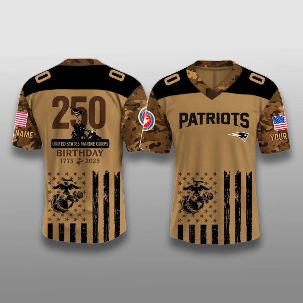 New England Patriots US Marine Corps 250th Birthday Jersey