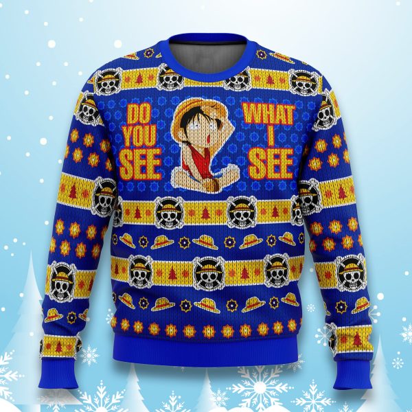 One Piece Do You See What I See Luffy Ugly Christmas Sweater