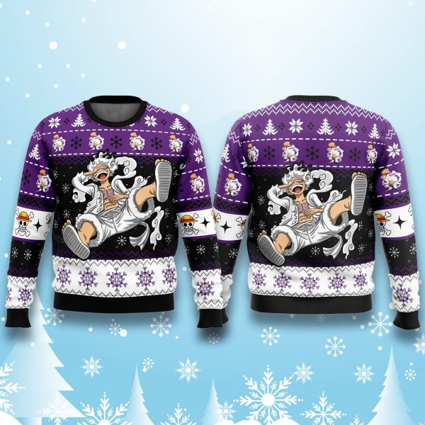 One Piece Luffy Gear 5 Ugly Christmas Sweater 2